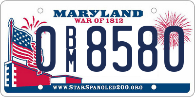 MD license plate 0BM8580