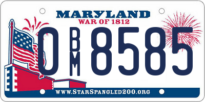 MD license plate 0BM8585