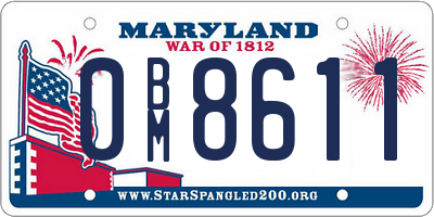 MD license plate 0BM8611