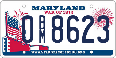 MD license plate 0BM8623