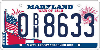 MD license plate 0BM8633