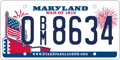 MD license plate 0BM8634