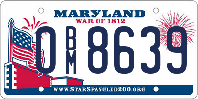 MD license plate 0BM8639