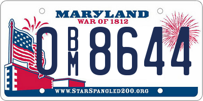 MD license plate 0BM8644