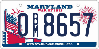 MD license plate 0BM8657
