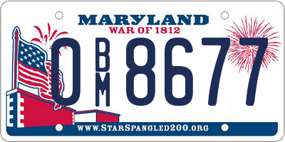 MD license plate 0BM8677