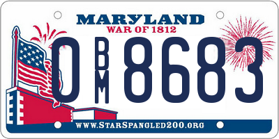 MD license plate 0BM8683