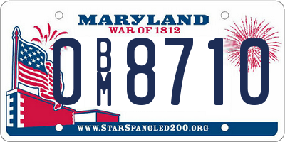 MD license plate 0BM8710