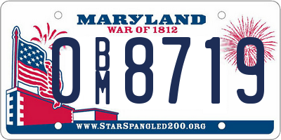 MD license plate 0BM8719