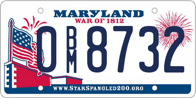 MD license plate 0BM8732