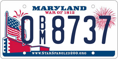 MD license plate 0BM8737