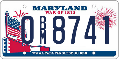MD license plate 0BM8741