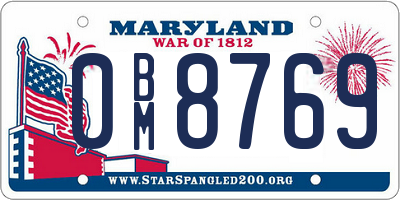 MD license plate 0BM8769