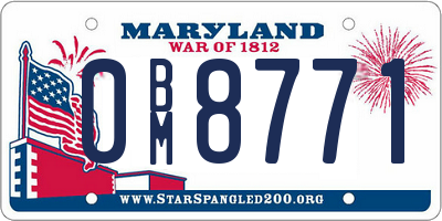 MD license plate 0BM8771