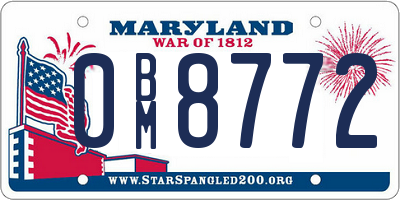 MD license plate 0BM8772