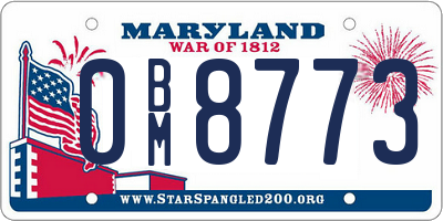 MD license plate 0BM8773