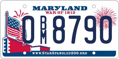MD license plate 0BM8790