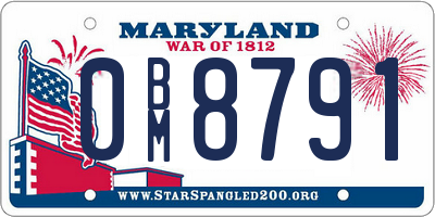 MD license plate 0BM8791