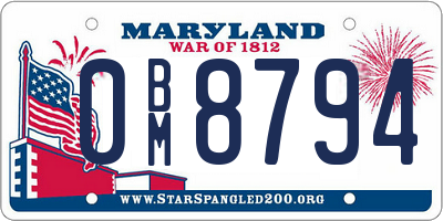 MD license plate 0BM8794