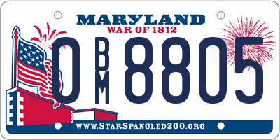 MD license plate 0BM8805