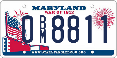 MD license plate 0BM8811