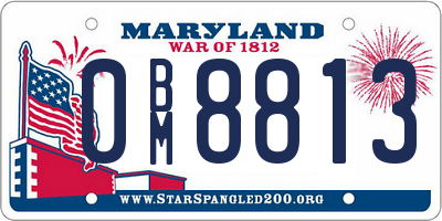 MD license plate 0BM8813