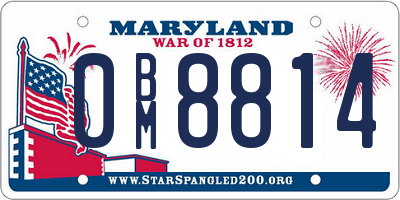MD license plate 0BM8814