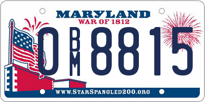 MD license plate 0BM8815