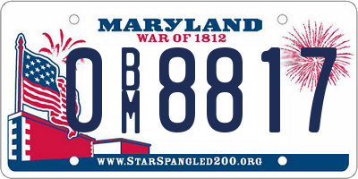 MD license plate 0BM8817