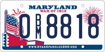 MD license plate 0BM8818