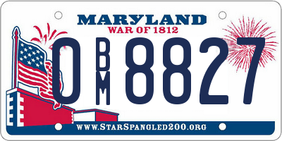 MD license plate 0BM8827