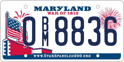 MD license plate 0BM8836