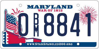 MD license plate 0BM8841