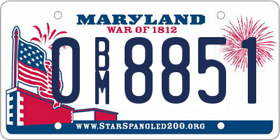 MD license plate 0BM8851