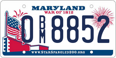 MD license plate 0BM8852