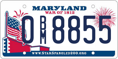 MD license plate 0BM8855