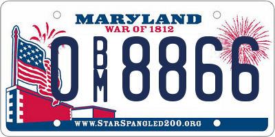 MD license plate 0BM8866