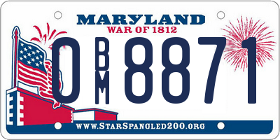 MD license plate 0BM8871