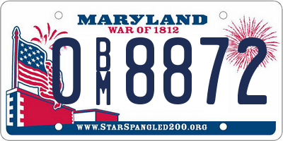 MD license plate 0BM8872