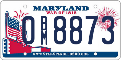 MD license plate 0BM8873