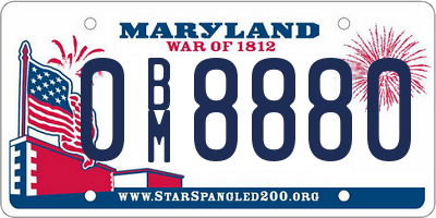 MD license plate 0BM8880