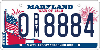 MD license plate 0BM8884