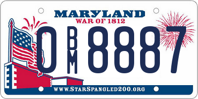 MD license plate 0BM8887