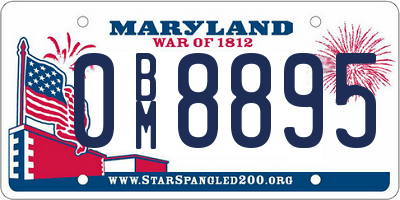 MD license plate 0BM8895