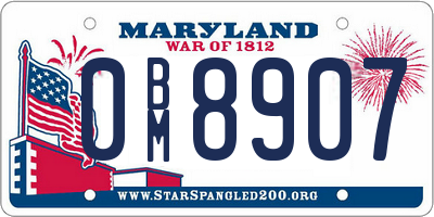 MD license plate 0BM8907