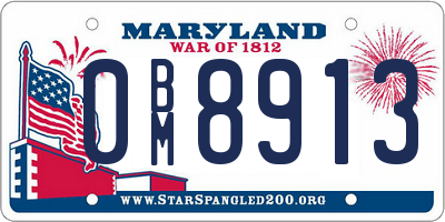 MD license plate 0BM8913