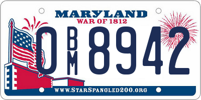 MD license plate 0BM8942
