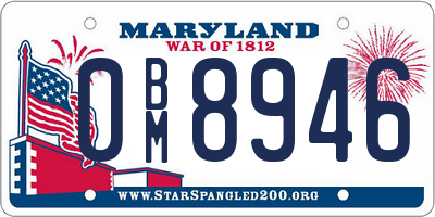 MD license plate 0BM8946