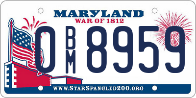 MD license plate 0BM8959