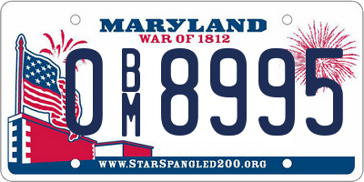 MD license plate 0BM8995